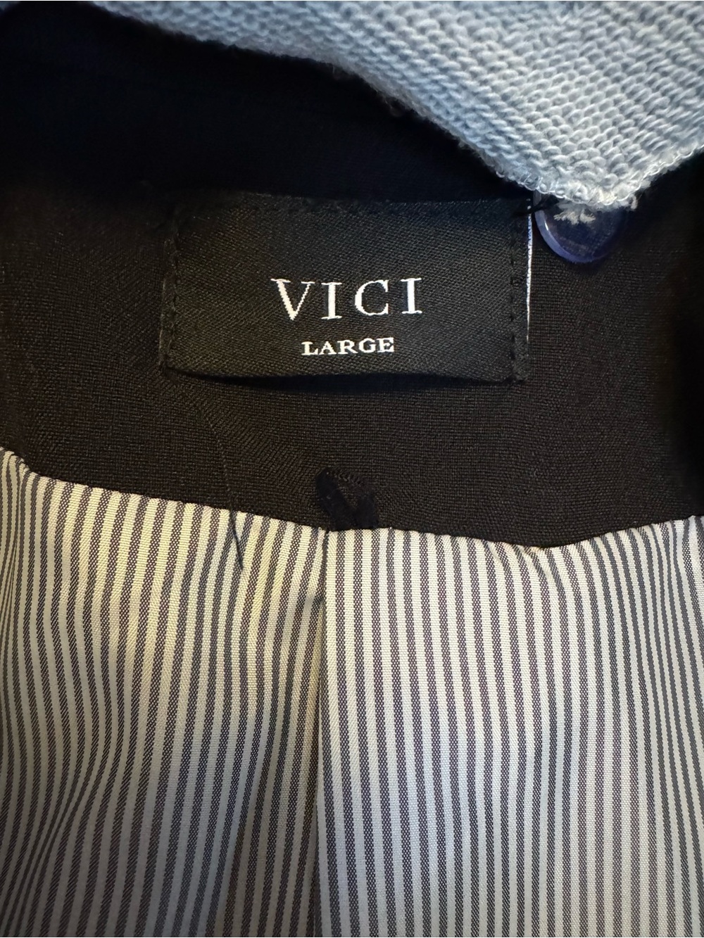 Vici Two-Tone Black & Olive Military Field Blazer Size L - Picture 4 of 7